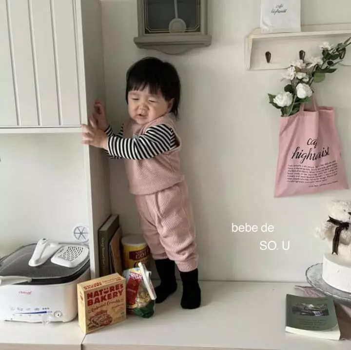 So U - Korean Baby Fashion - #babyboutique - Bebe Waffle Set - 12