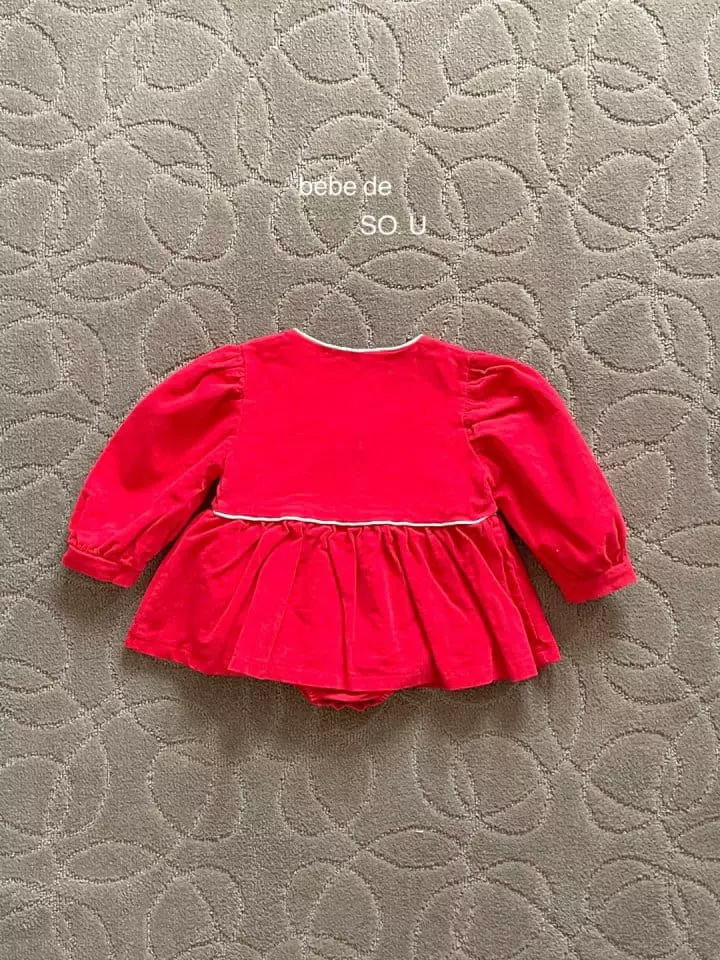 So U - Korean Baby Fashion - #babyfever - Bebe V Neck Bodysuit - 3