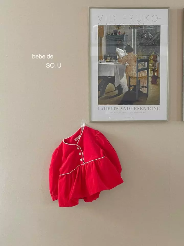 So U - Korean Baby Fashion - #babylifestyle - Bebe V Neck Bodysuit - 5