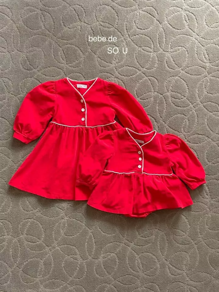 So U - Korean Baby Fashion - #babyoninstagram - Bebe V Neck Bodysuit - 6