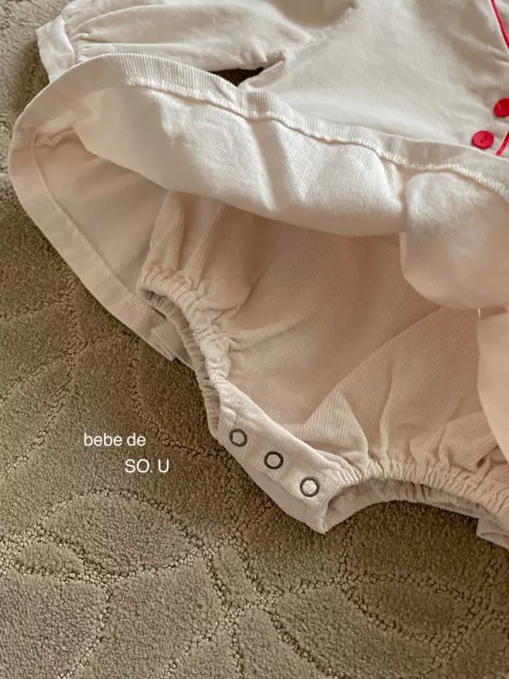 So U - Korean Baby Fashion - #babyoutfit - Bebe V Neck Bodysuit - 9