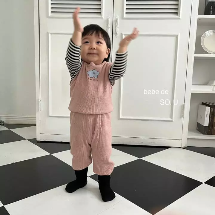 So U - Korean Baby Fashion - #babywear - Bebe Waffle Set - 8
