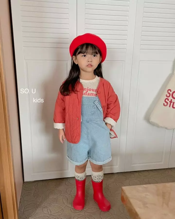 So U - Korean Children Fashion - #prettylittlegirls - String Denim Dungarees - 4