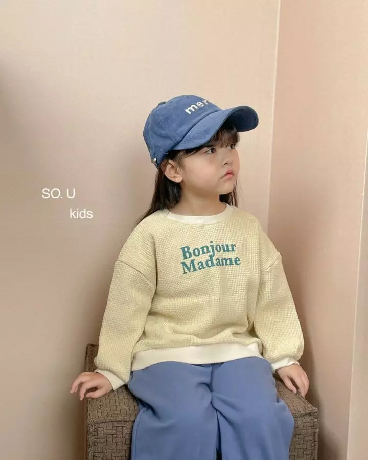 So U - Korean Children Fashion - #childrensboutique - Bonjour Waffle Sweatshirt - 9