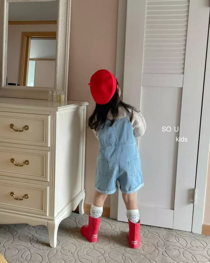 So U - Korean Children Fashion - #childrensboutique - String Denim Dungarees - 6