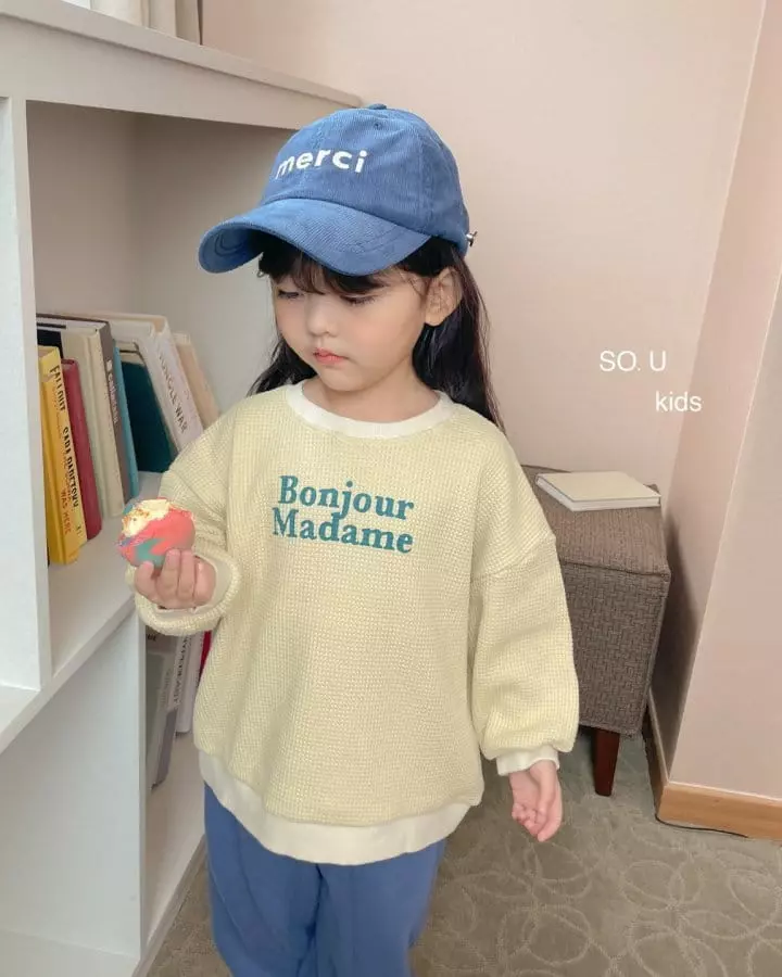 So U - Korean Children Fashion - #designkidswear - Bonjour Waffle Sweatshirt - 10