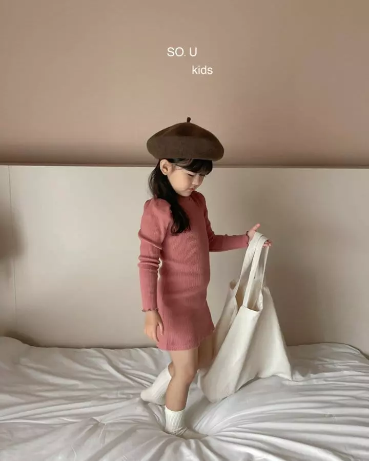 So U - Korean Children Fashion - #discoveringself - Rib Puff One-piece - 12
