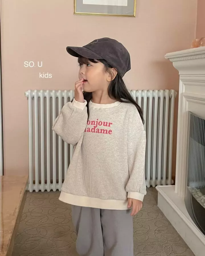 So U - Korean Children Fashion - #discoveringself - Bonjour Waffle Sweatshirt - 11