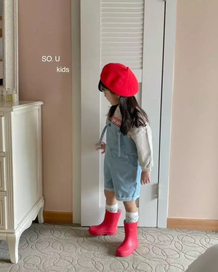 So U - Korean Children Fashion - #kidsshorts - String Denim Dungarees - 10