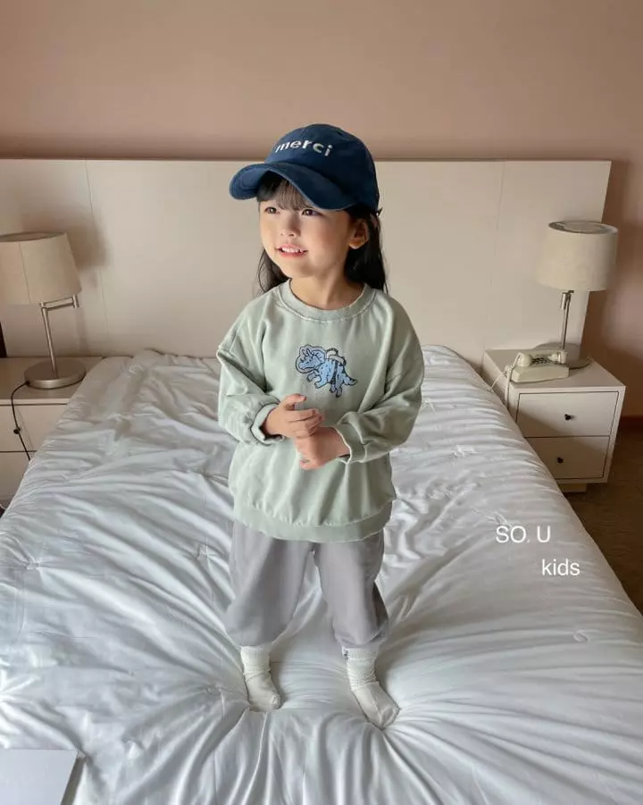 So U - Korean Children Fashion - #kidsshorts - Dino Sweatshirt - 9