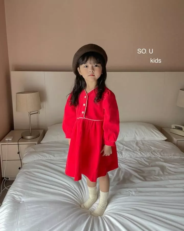 So U - Korean Children Fashion - #kidsstore - V Neck Stripes One-piece - 2