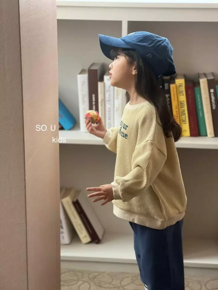 So U - Korean Children Fashion - #littlefashionista - Bonjour Waffle Sweatshirt - 3