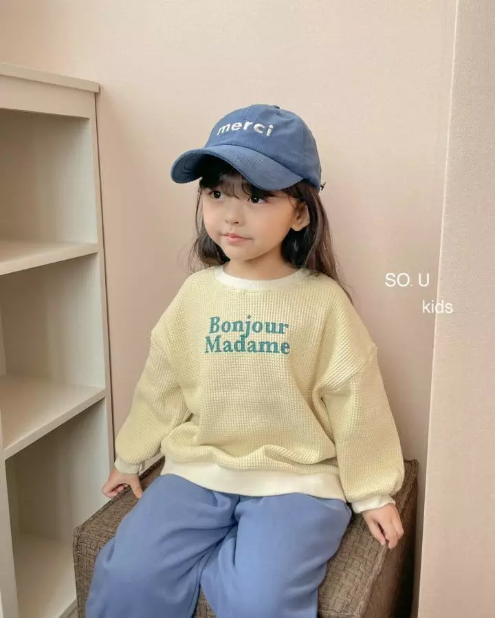 So U - Korean Children Fashion - #littlefashionista - Bonjour Waffle Sweatshirt - 4