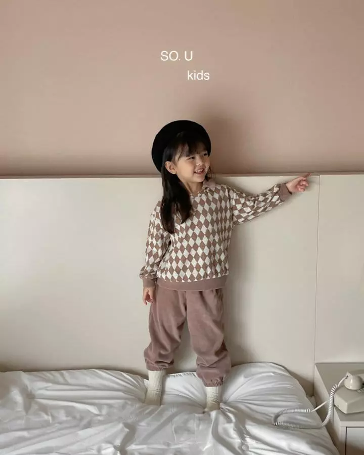 So U - Korean Children Fashion - #magicofchildhood - Collar Chu Set - 2