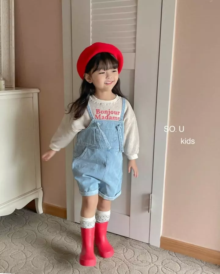 So U - Korean Children Fashion - #magicofchildhood - String Denim Dungarees