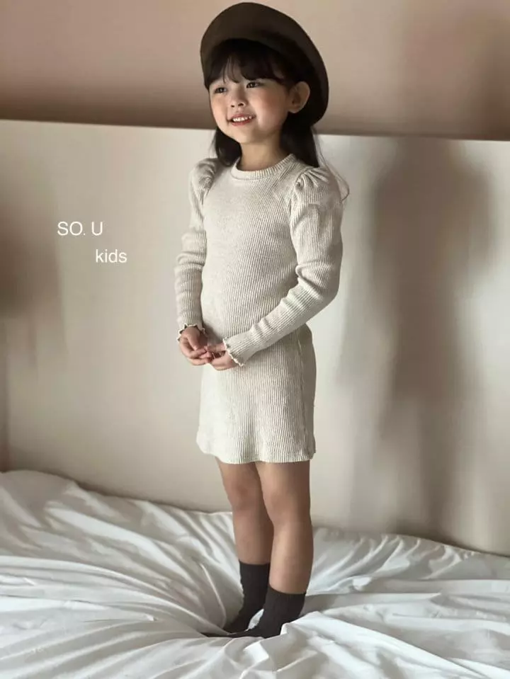 So U - Korean Children Fashion - #minifashionista - Rib Puff One-piece - 6