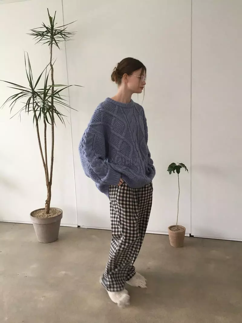 Soapyroom - Korean Women Fashion - #momslook - Peach Check Pants - 9