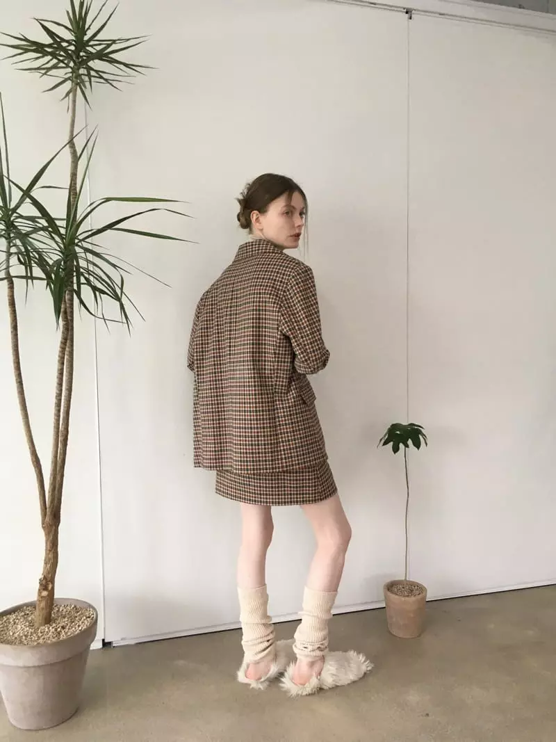 Soapyroom - Korean Women Fashion - #momslook - Paul Check Jacket - 2