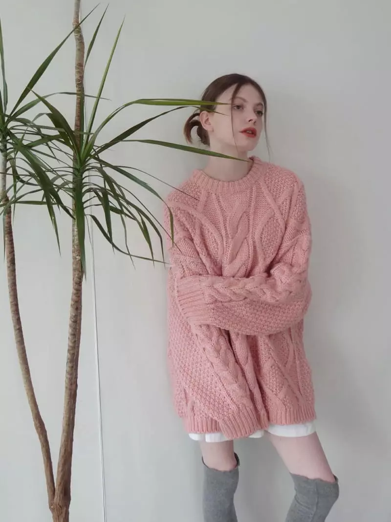 Soapyroom - Korean Women Fashion - #momslook - Amond Cable Knit Tee