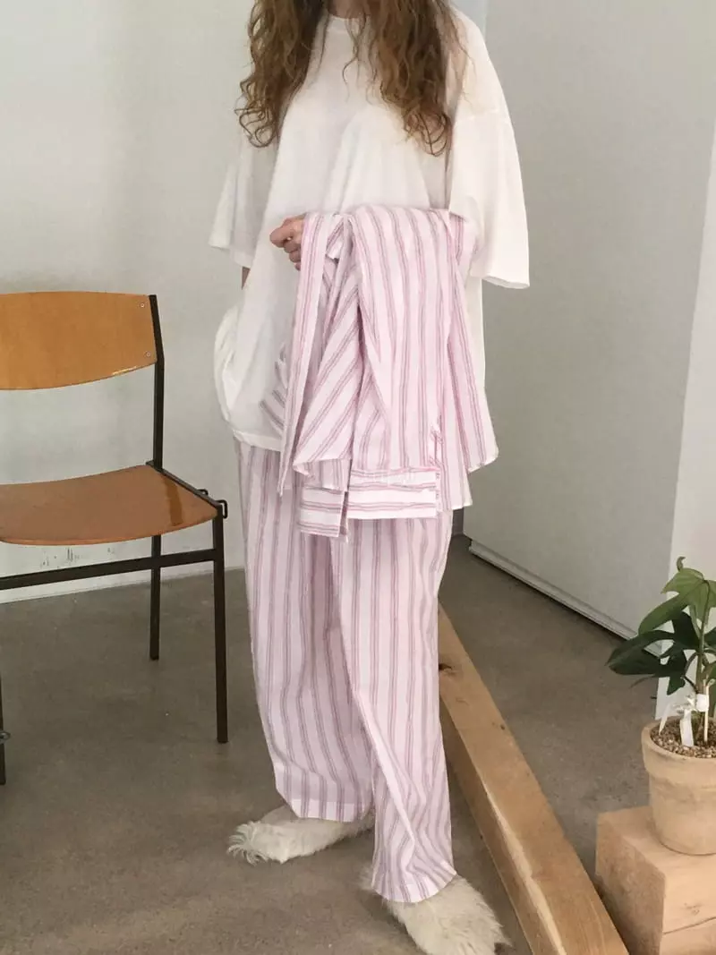 Soapyroom - Korean Women Fashion - #momslook - Rinkle Stripes Shirt - 6