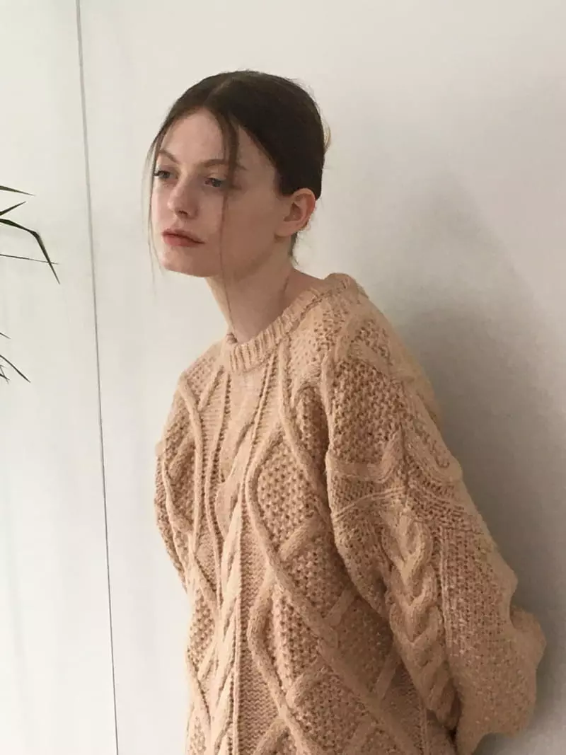 Soapyroom - Korean Women Fashion - #restrostyle - Amond Cable Knit Tee - 8