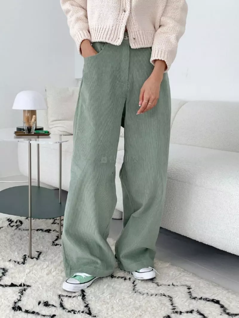 Soapyroom - Korean Women Fashion - #shopsmall - Melon Corduroy Pants - 3