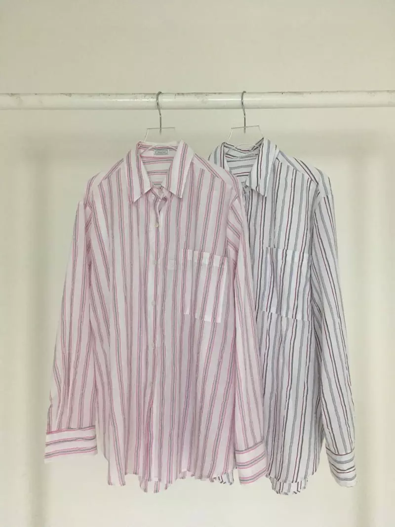 Soapyroom - Korean Women Fashion - #womensfashion - Rinkle Stripes Shirt - 11