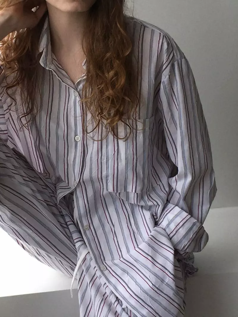 Soapyroom - Korean Women Fashion - #womensfashion - Rinkle Stripes Shirt - 5