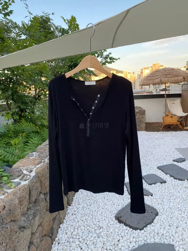 Sof - Korean Women Fashion - #momslook - Henry Neck Tee - 6