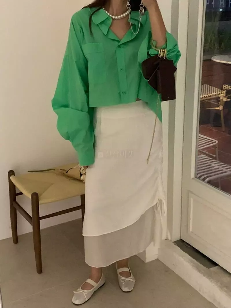 Sof - Korean Women Fashion - #momslook - Sear Shirring Skirt