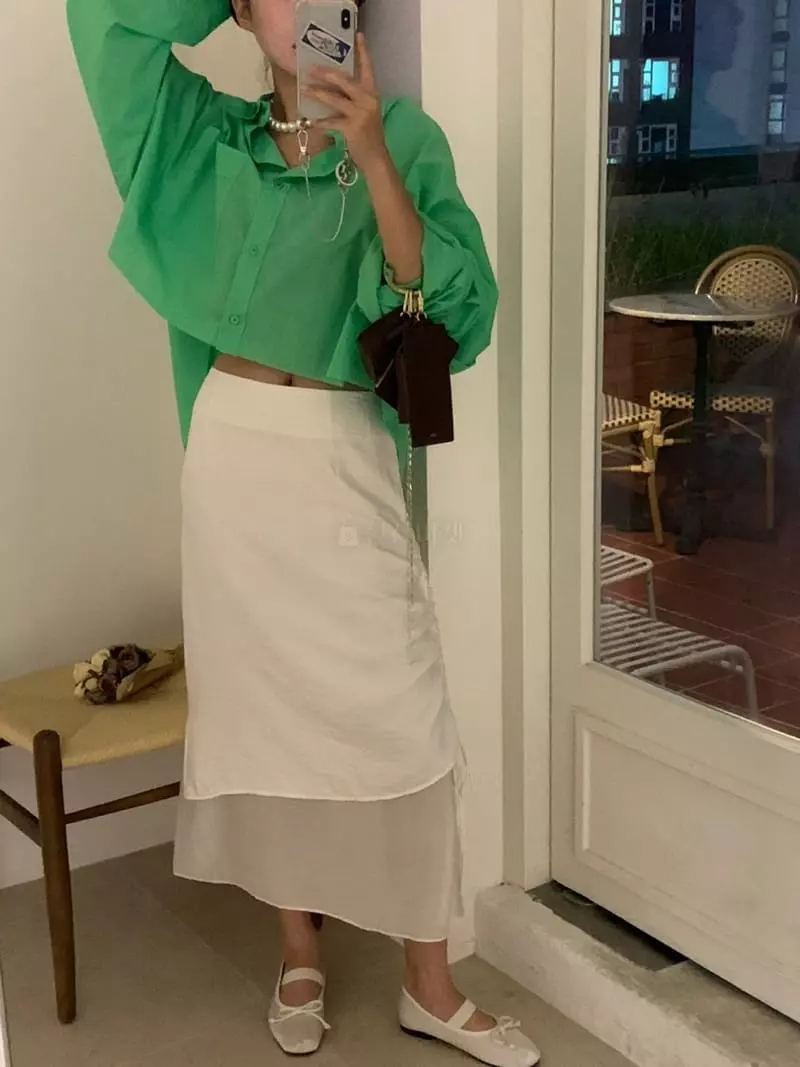 Sof - Korean Women Fashion - #momslook - Sear Shirring Skirt - 2