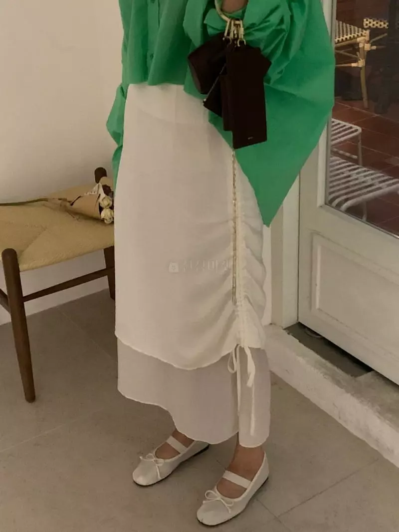 Sof - Korean Women Fashion - #momslook - Sear Shirring Skirt - 3