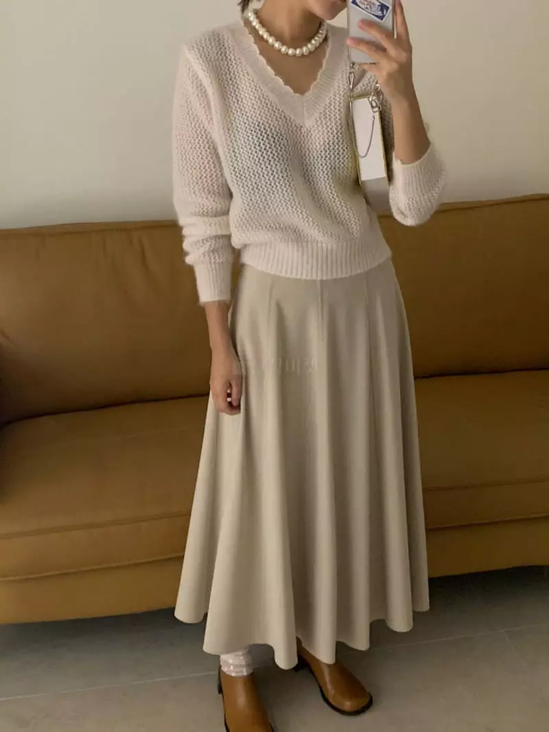 Sof - Korean Women Fashion - #momslook - Shiny Knit Tee - 10