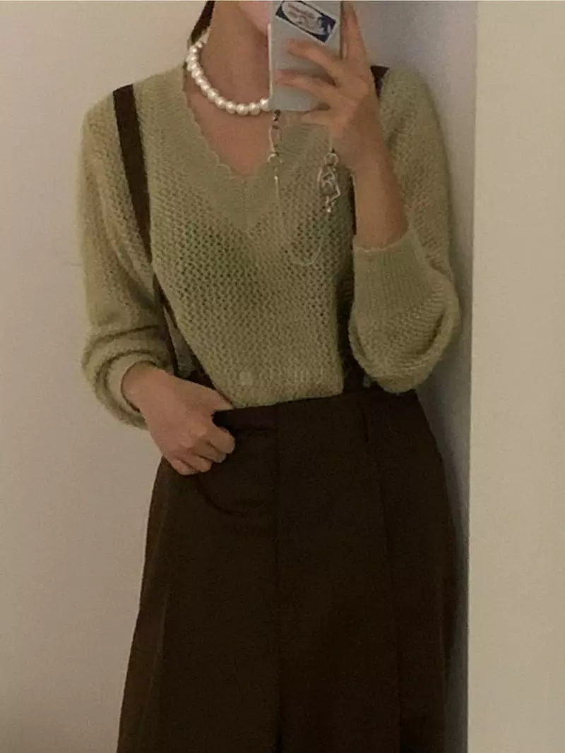 Sof - Korean Women Fashion - #momslook - Shiny Knit Tee - 12