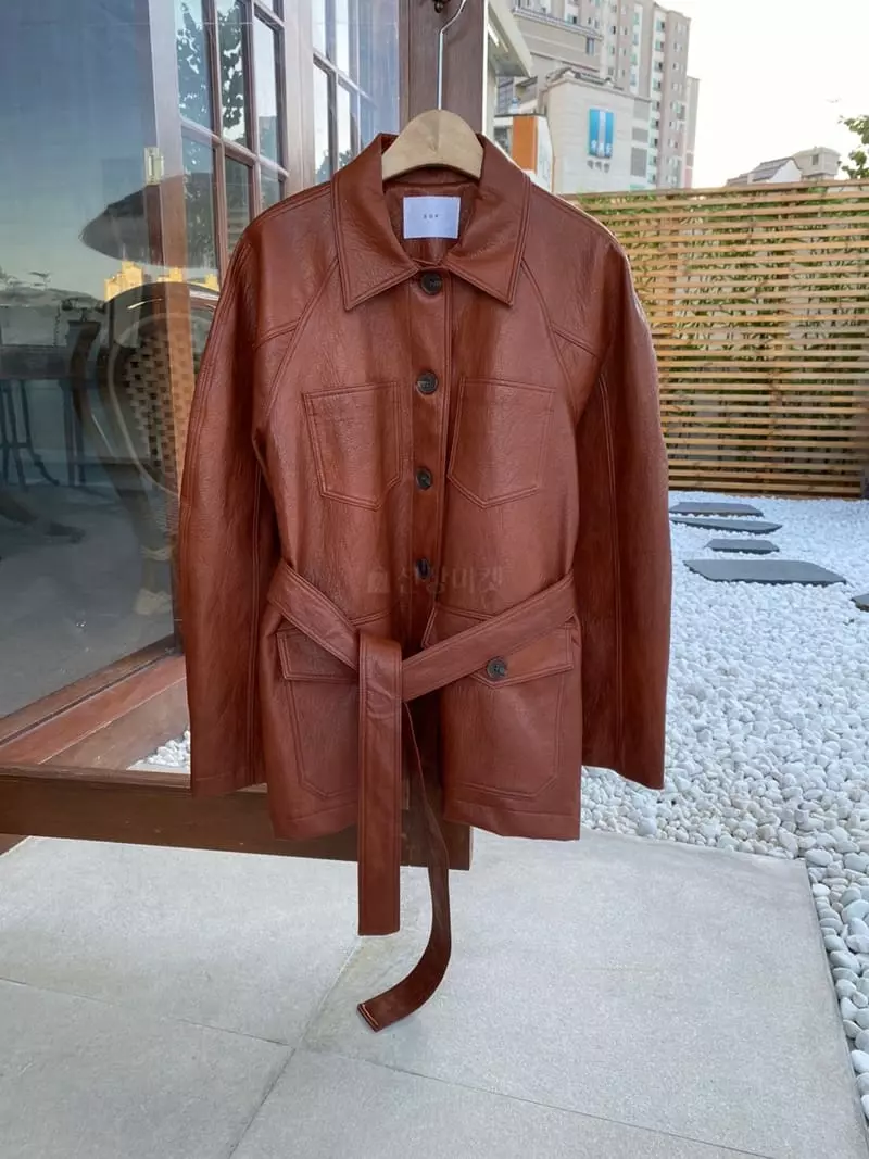 Sof - Korean Women Fashion - #momslook - Leather Pocket Jacket - 7