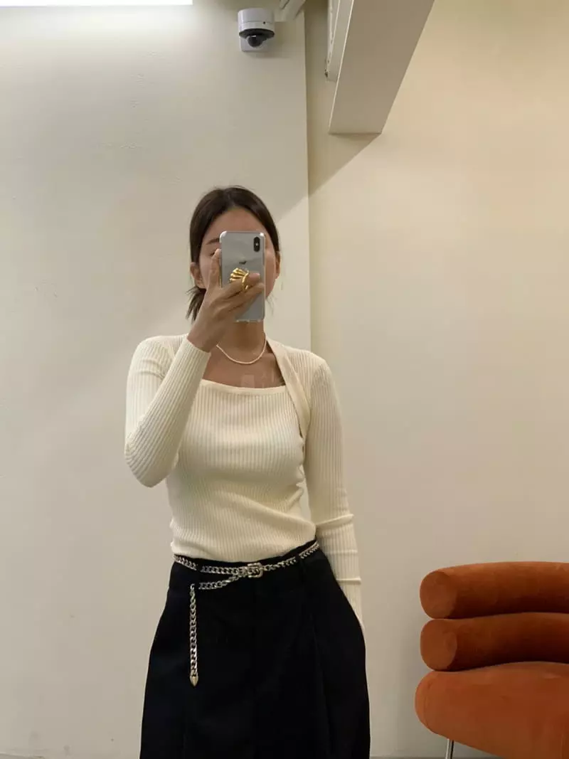 Sof - Korean Women Fashion - #pursuepretty - Shawl Rib Knit Tee - 5