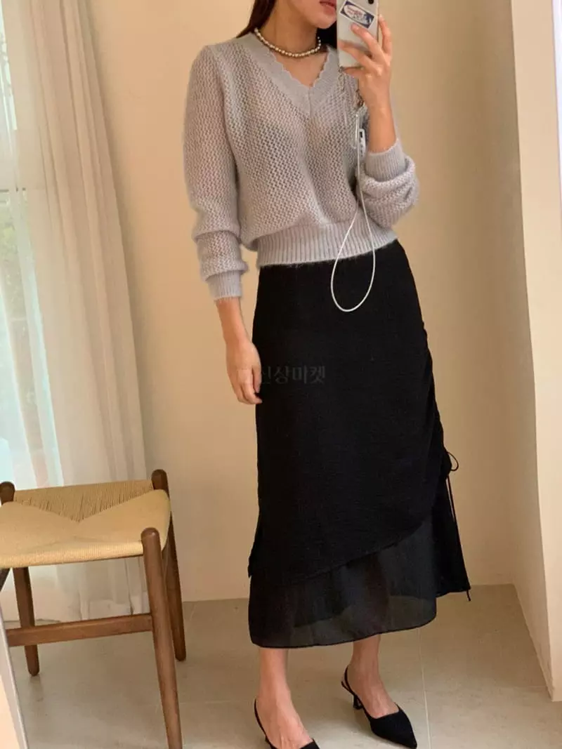 Sof - Korean Women Fashion - #vintagekidsstyle - Sear Shirring Skirt - 6