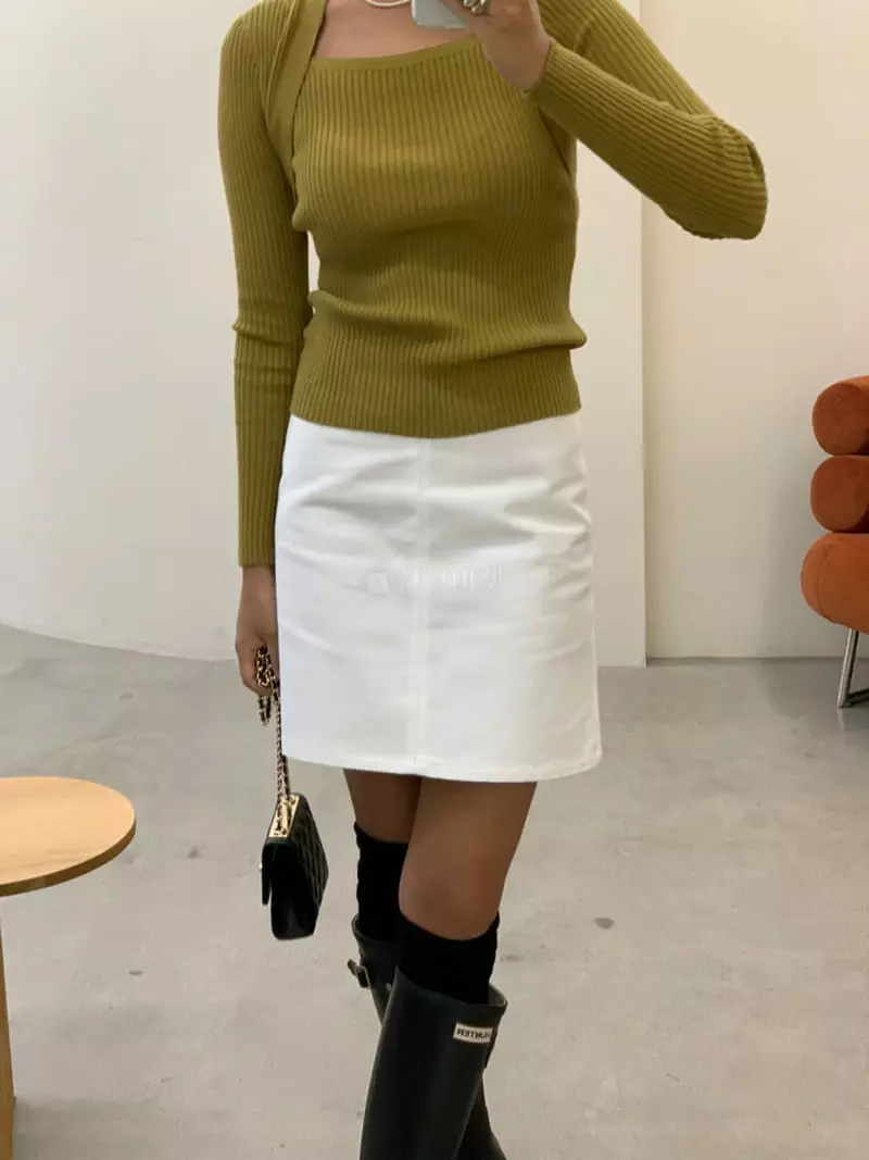 Sof - Korean Women Fashion - #womensfashion - Shawl Rib Knit Tee - 2