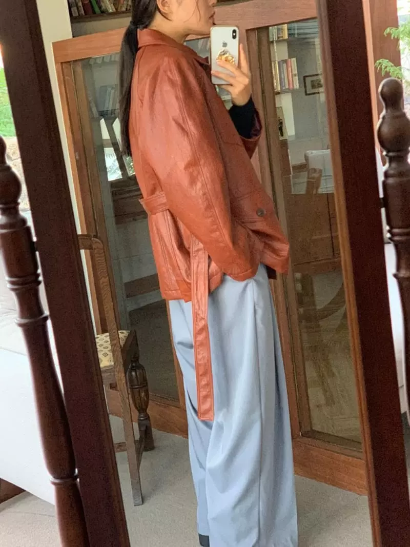 Sof - Korean Women Fashion - #womensfashion - Leather Pocket Jacket - 6