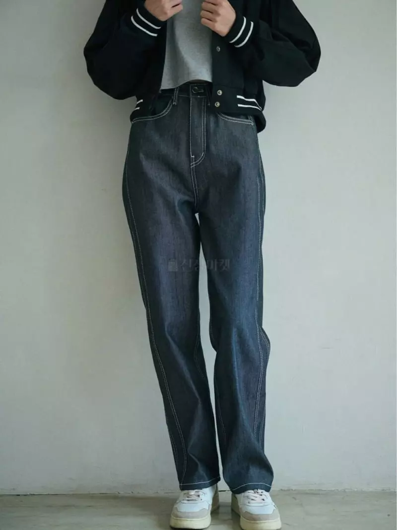 Sold Out - Korean Women Fashion - #momslook - High Foad Straight Jeans - 12