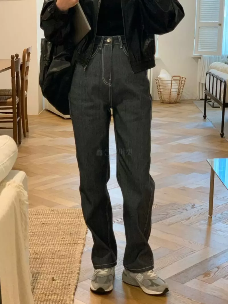 Sold Out - Korean Women Fashion - #womensfashion - High Foad Straight Jeans - 4