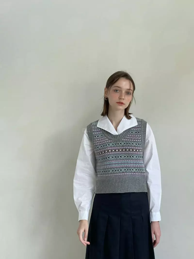 Sold Out - Korean Women Fashion - #momslook - From Jacquard Vest
