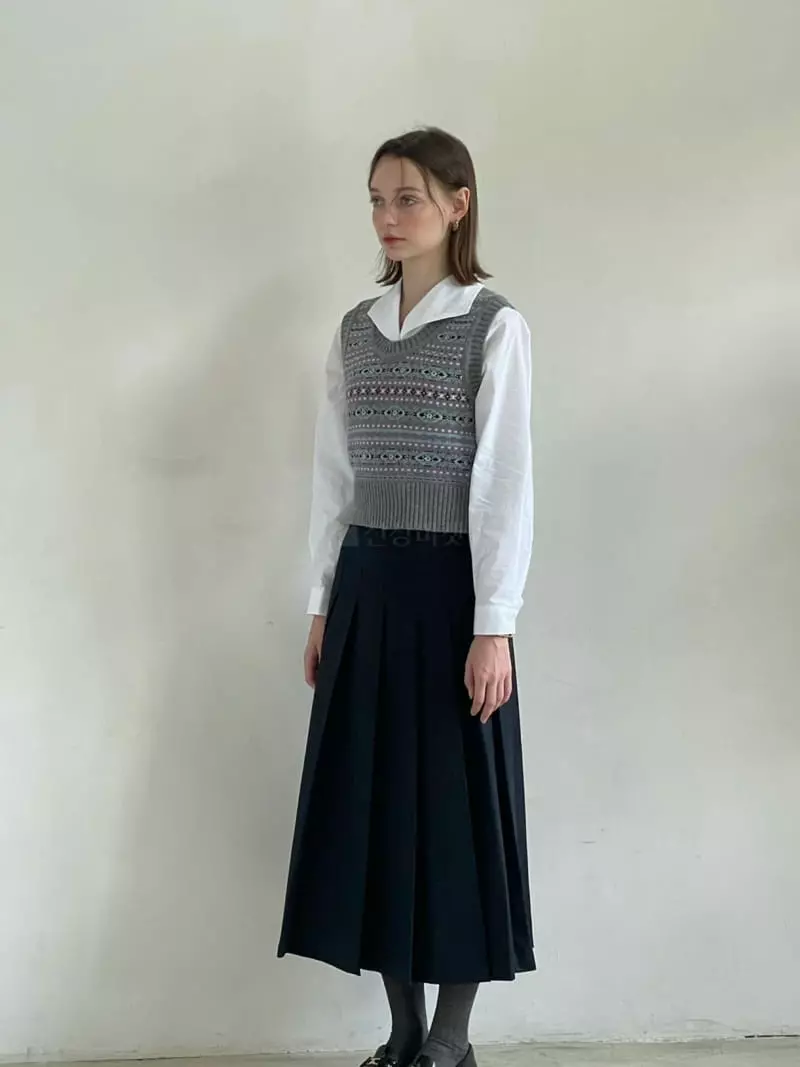Sold Out - Korean Women Fashion - #momslook - From Jacquard Vest - 3