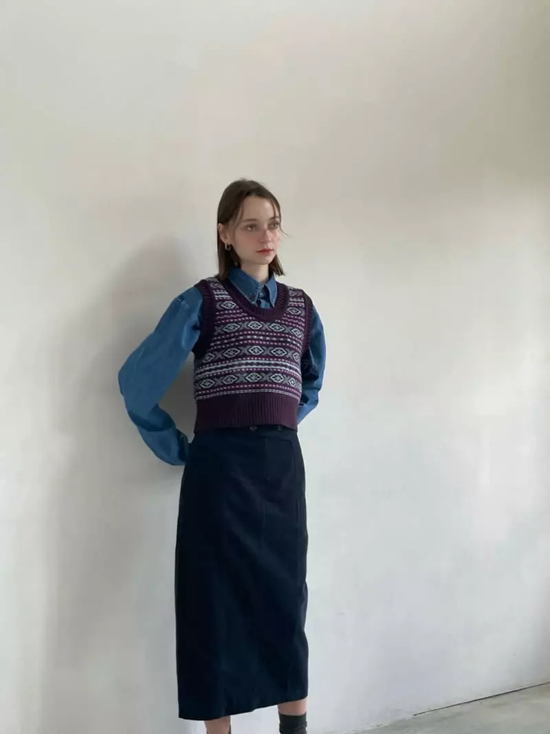 Sold Out - Korean Women Fashion - #momslook - From Jacquard Vest - 9