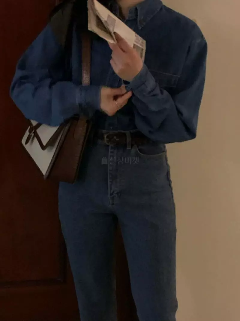 Sold Out - Korean Women Fashion - #momslook - Basic Denim Shirt - 12