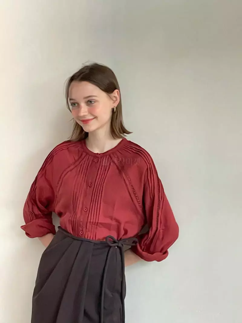 Sold Out - Korean Women Fashion - #momslook - Maybe Pintuck  Blouse - 6