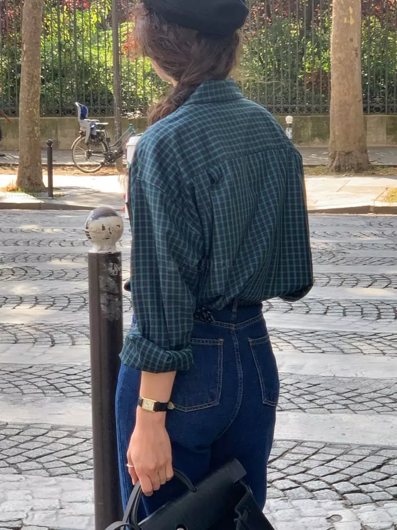 Sold Out - Korean Women Fashion - #momslook - Stay Check Shirt - 6