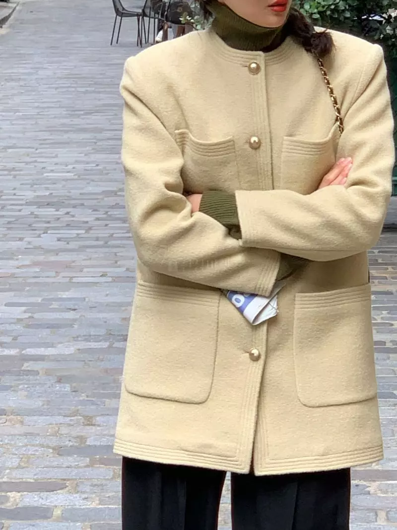 Sold Out - Korean Women Fashion - #momslook - Round Stitch Jacket