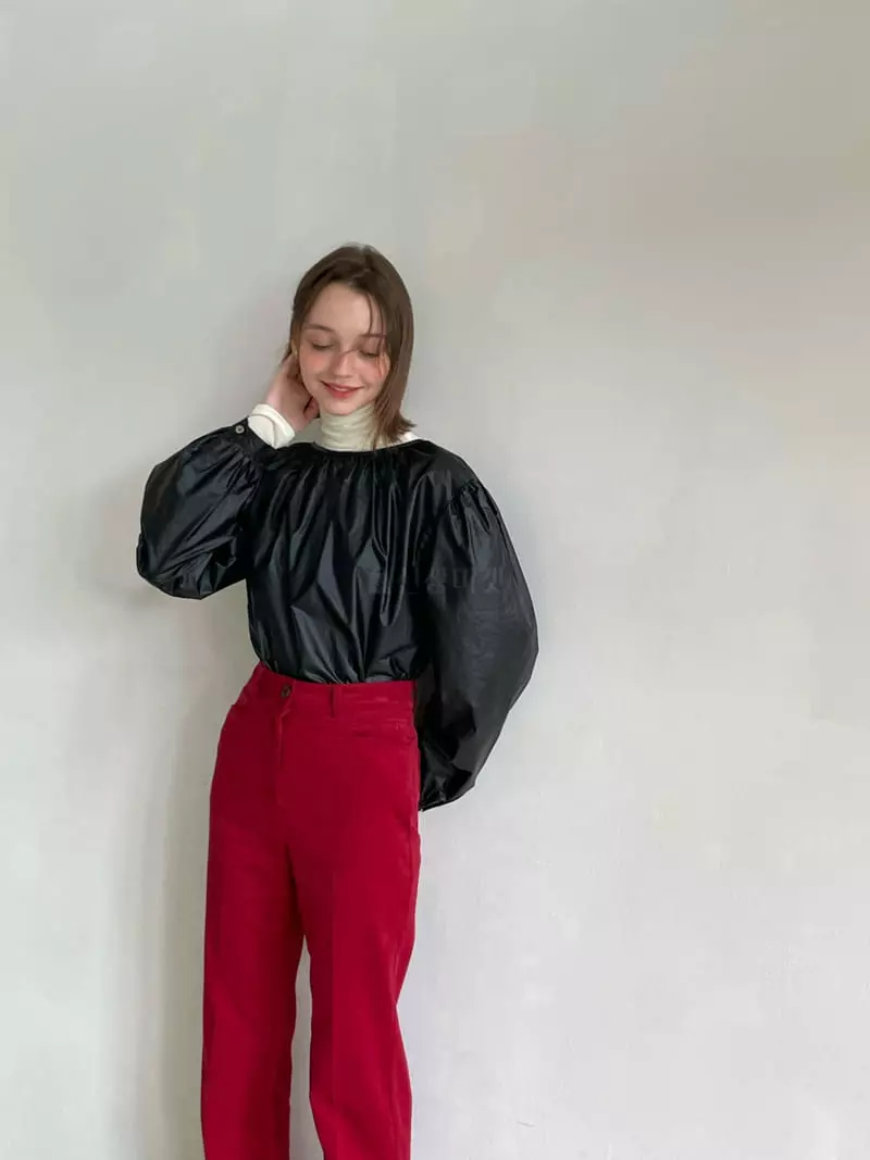 Sold Out - Korean Women Fashion - #restrostyle - Round Shirring Blouse - 9