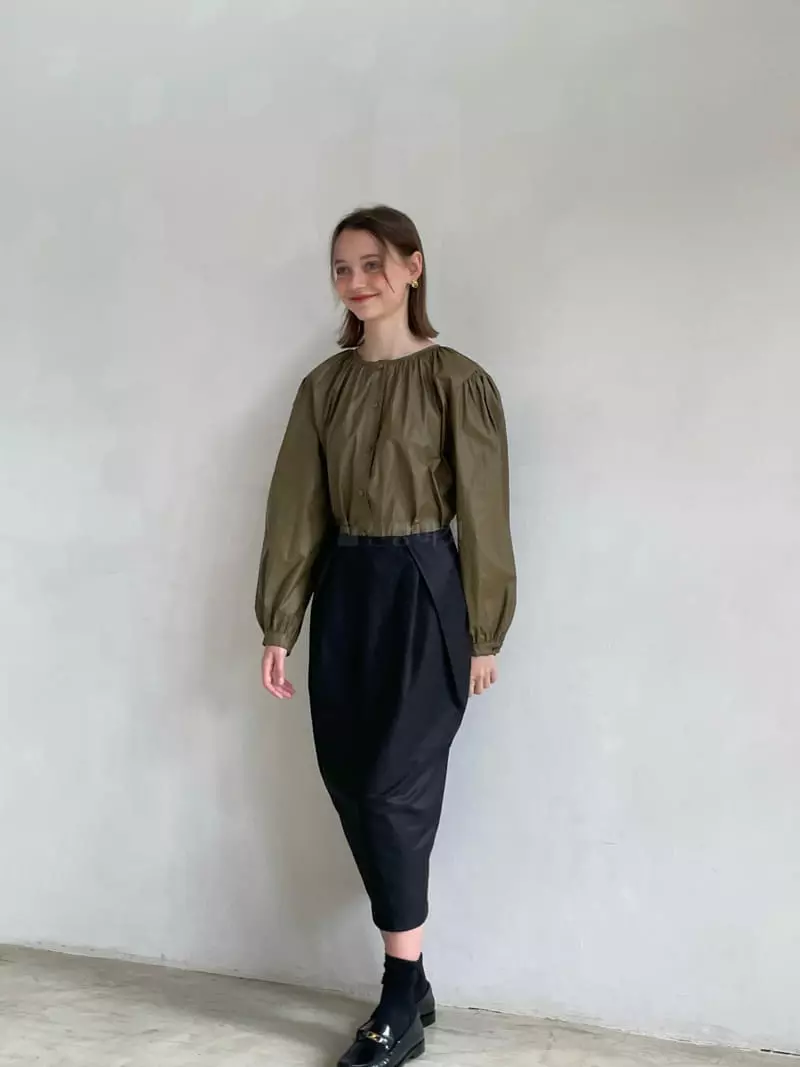 Sold Out - Korean Women Fashion - #vintageinspired - Round Shirring Blouse - 6